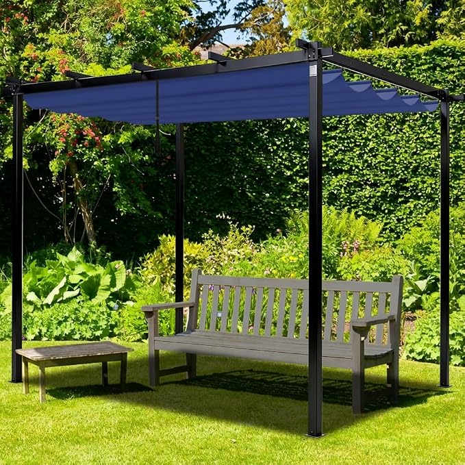 10' X 10' Pergola Shade Cover for Outdoor Retractable Durable Fabric Canopy - Image 7