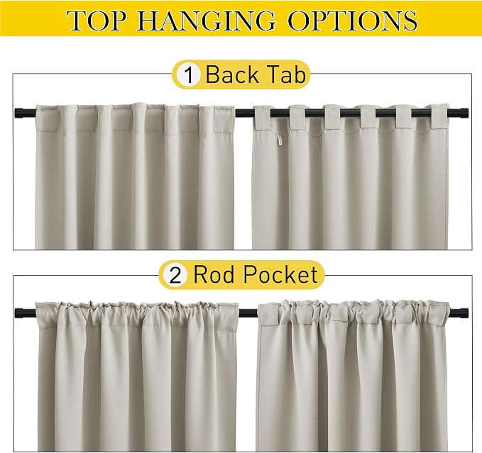 NICETOWN 2 Panels Natural Gazebo Curtains Outdoor Waterproof & Windproof - Image 3