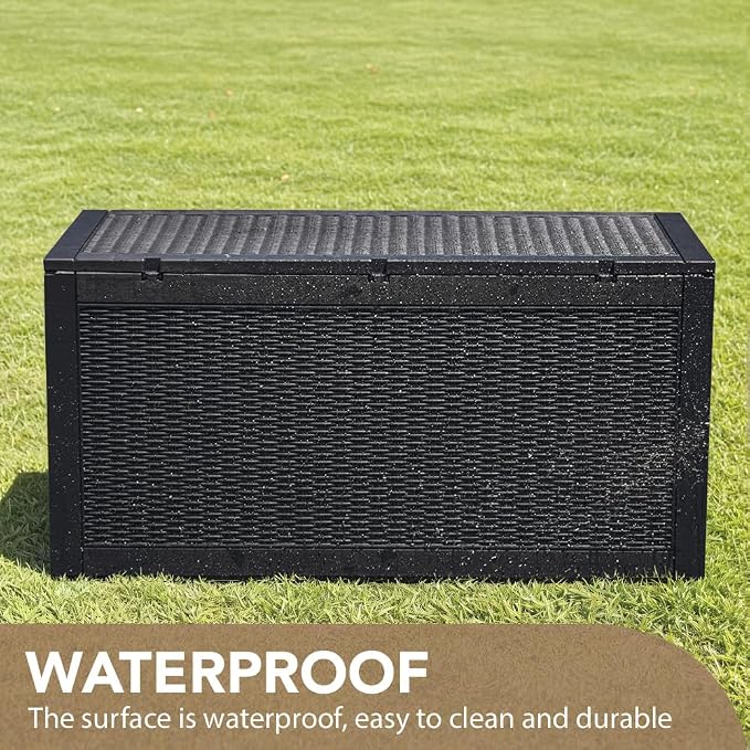 Devoko 95 Gallon Deck Box Large Resin Outdoor Storage Box, Waterproof and UV - Image 4