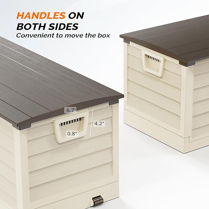 VINGLI 75 Gallon Collapsible Outdoor Storage Box, Simple-to-assemble Plastic - Image 5