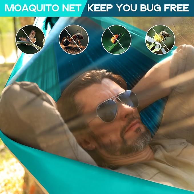 Camping Hammock Mosquito Net, Double & Single Portable Hammocks Hammocks - Image 3