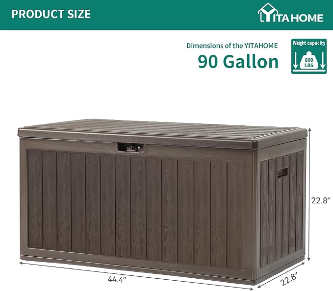 YITAHOME 90 Gallon Large Deck Box - Image 7