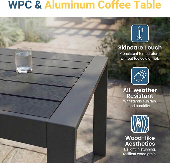Wisteria Lane Aluminum Outdoor Patio Furniture Set, Oversized Patio - Image 7
