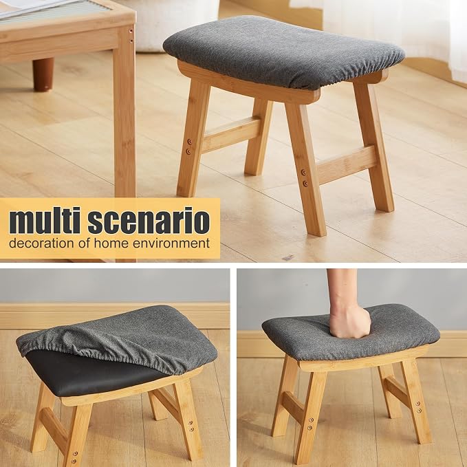 Foot Stool Ottoman Foot Rest Under Desk, Small Stool - Image 8