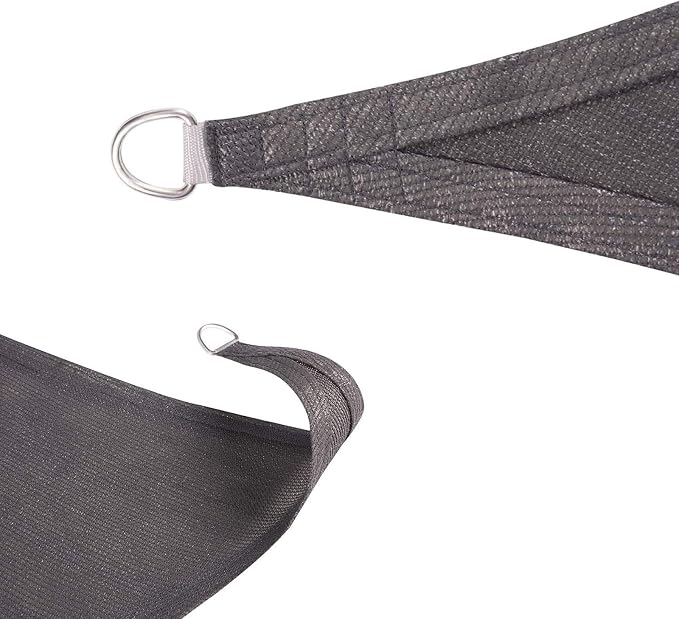 SUNLAX Sun Shade Sail 10' x 10' x 10' Dark Grey Triangle Canopy Sail Shade - Image 4