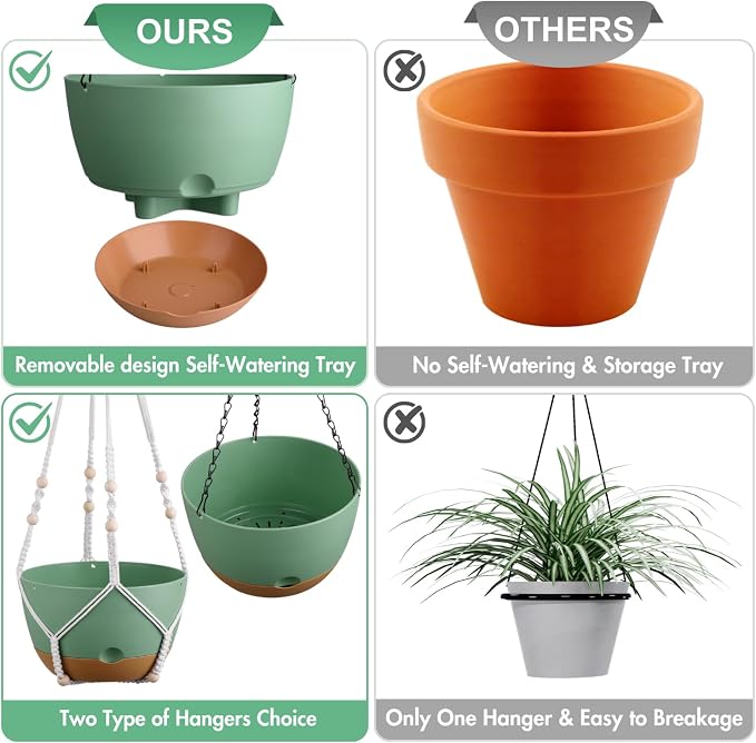 3 Pack 8/10/12 Inch Hanging Planters - Image 7