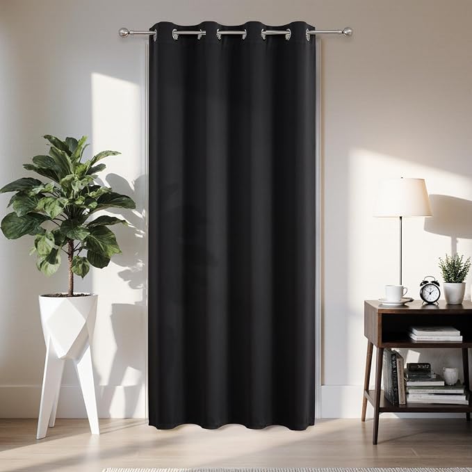 Joydeco Blackout Door Curtain for Doorway Privacy 78 Inches Long, Grommet by JOYDECO