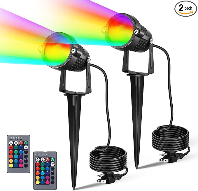 LemonBest Landscape Lighting - 6W RGB Color Changing Halloween Landscape Lights by LemonBest