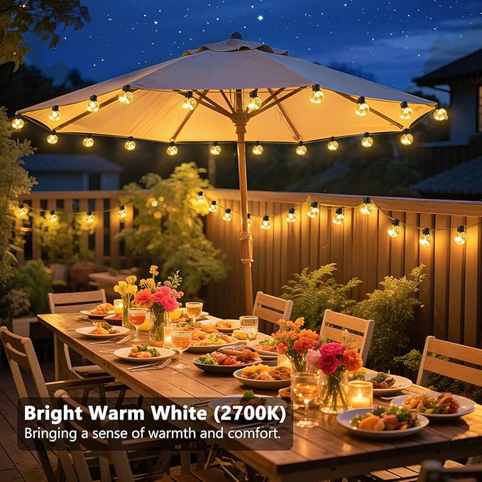 Outdoor String Lights Battery Operated, 22ft 20 LED Bulbs Hanging Lights - Image 4