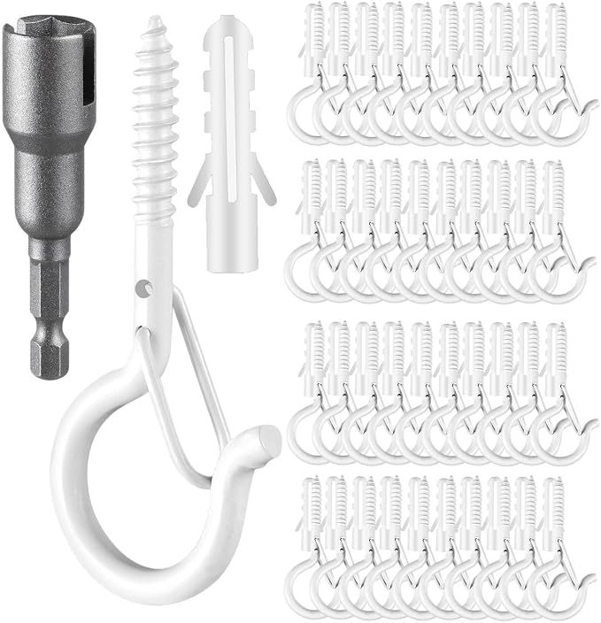 48 PCS Q-Hanger Hooks, Screw Hooks by FSAH