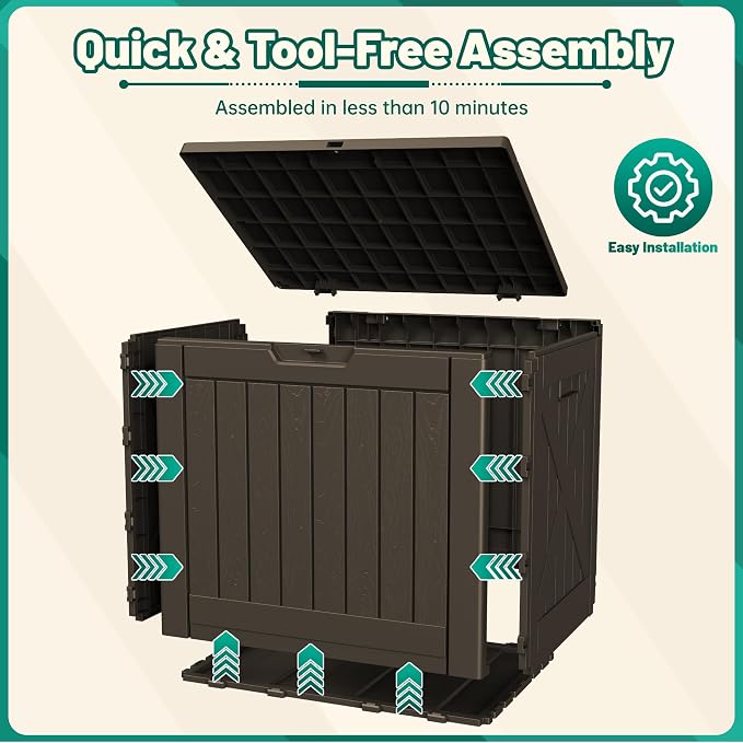 Devoko 40 Gallon Deck Box Outdoor Storage Box Waterproof - Image 5