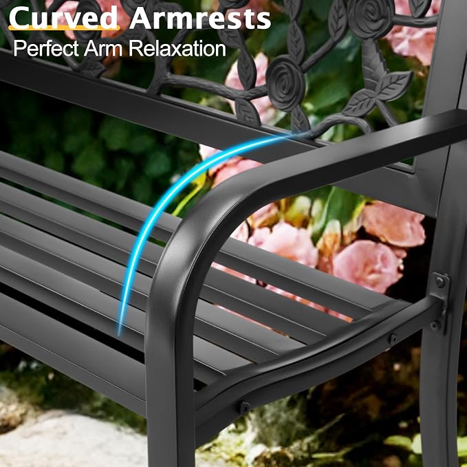 Outvita Outdoor Bench, Patio Bench - Image 5