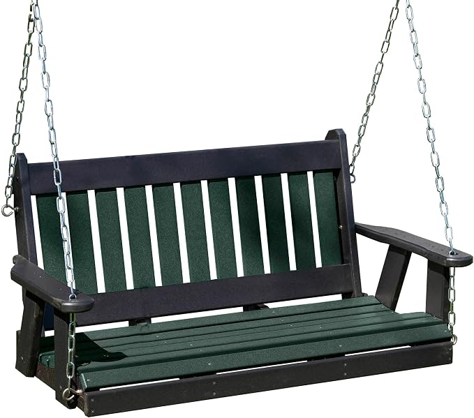 Mission Poly Lumber Wood 5FT Porch Swing Amish Craftsmandship Made in USA HDPE by Unknown