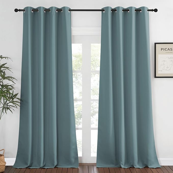 NICETOWN Blackout Greyish Blue Curtain by NICETOWN