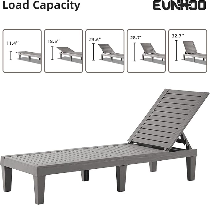Outdoor Lounge Chaise, Adjustable Pool Lounge Chairs - Image 5