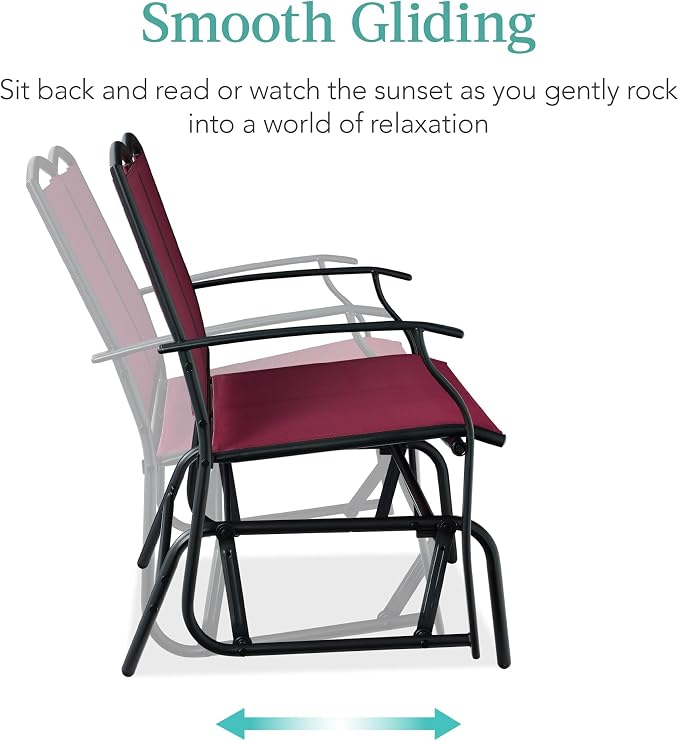Best Choice Products 2-Person Outdoor Patio Swing Glider Steel Bench Loveseat - Image 4