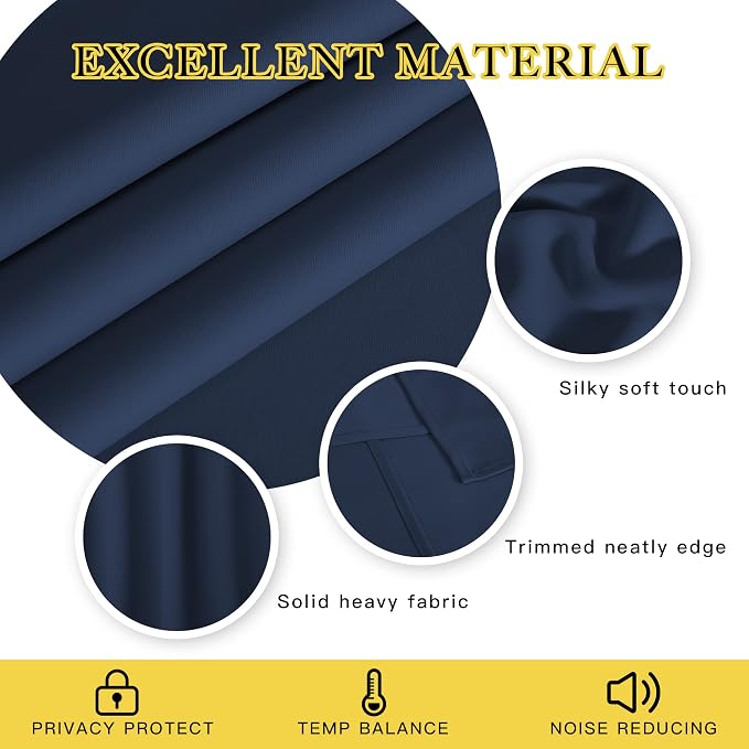 NICETOWN Navy Blue Blackout Curtain - Image 4