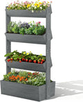 DoCred Vertical Wooden Raised Garden Bed, 4 Tier Upgraded Garden Planters by DoCred
