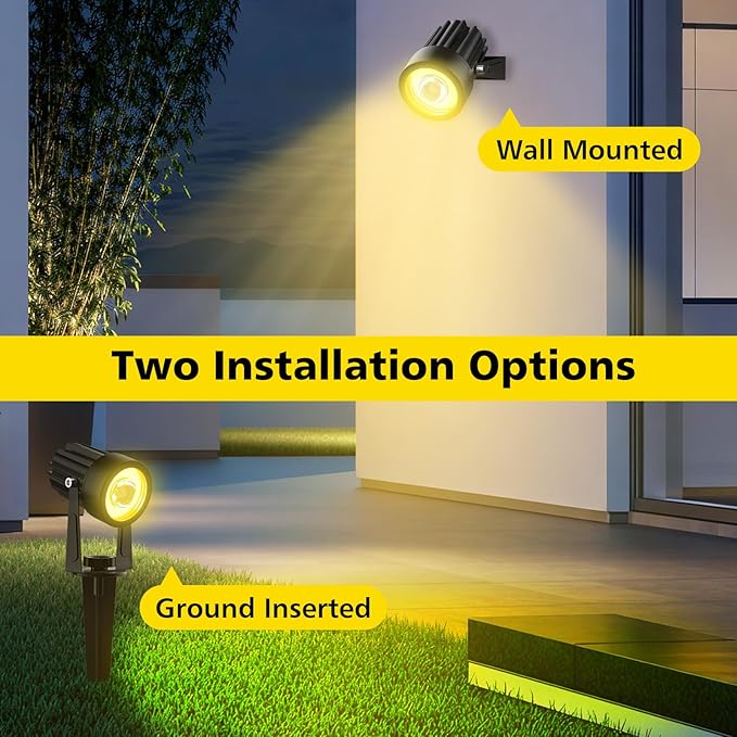 T-SUN Solar Spotlights 2W Outdoor LED Landscape Spot Light, 2-in-1 Waterproof - Image 6