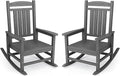 KINGYES Oversized Outdoor Rocking Chair Set of 2, HDPE Patio Rocking Chairs by KINGYES