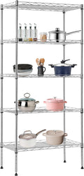 BestOffice | 5-Tier Wire Storage Shelves | 22x12x48 | Chrome | by BestOffice