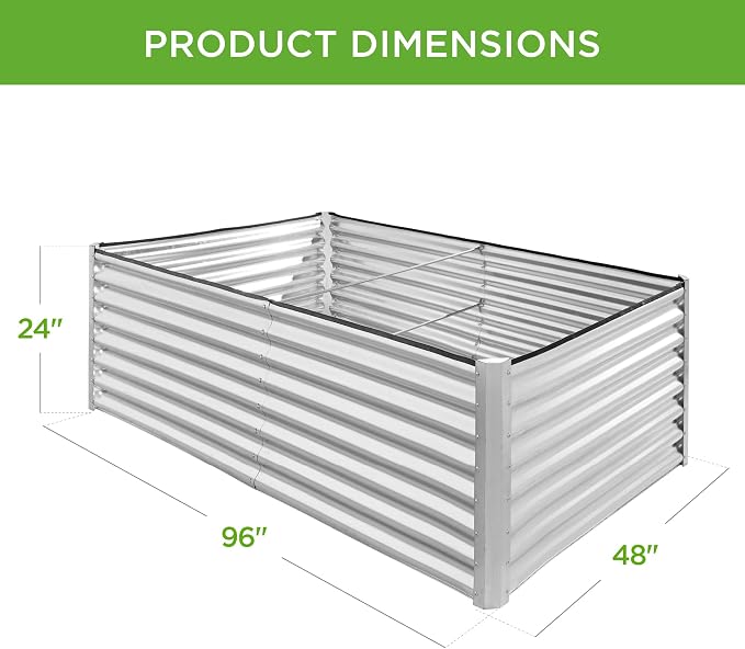 Best Choice Products 8x4x2ft Outdoor Metal Raised Garden Bed, Deep Root Planter - Image 3