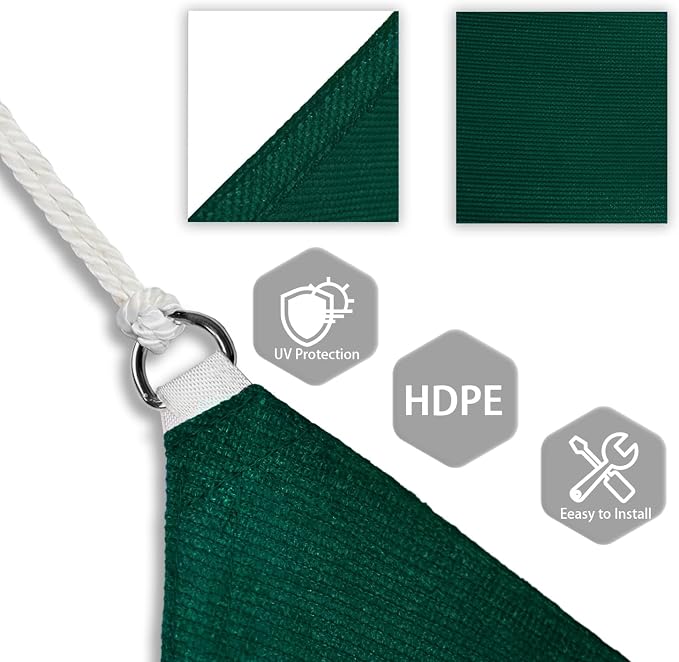 Patio Paradise 24' x 24' x 24' Sun Shade Sail Triangle Canopy Shade Cloth - Image 3