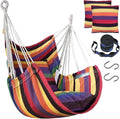 Halalona Hammock Chair Hanging Hammock Chair Rope Swing 2 Cushions by Halalona