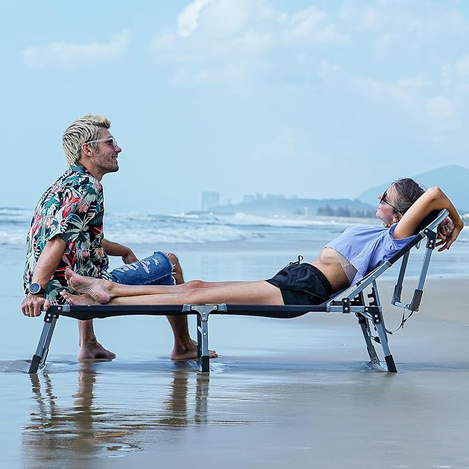 FUNDANGO Oversize Lounge Chair Outdoor, 300 lbs Large Camping Cots - Image 9