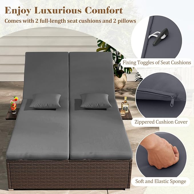 Tangkula Outdoor Rattan Daybed - Image 7