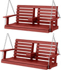 KINGYES Outdoor Hanging Patio Swing Set of 2, 2 Seat Swing Chair by KINGYES