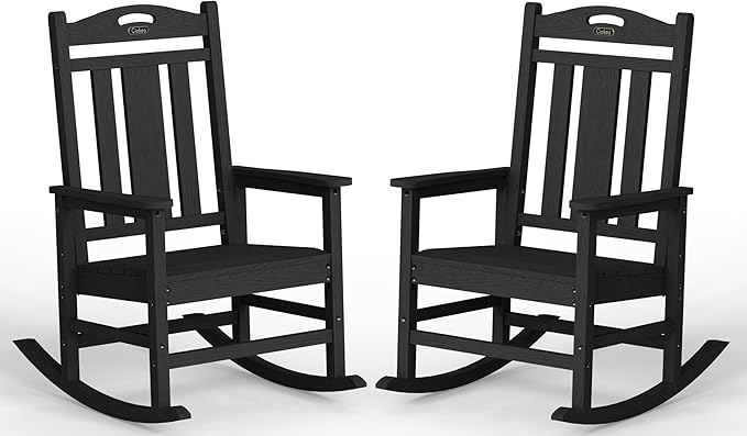 Ciokea Oversized Outdoor Rocking Chairs Set of 2, 380lbs Heavy-Duty Large Patio by CIOKEA