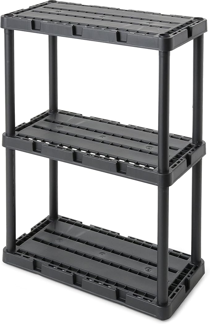 Gracious Living 4 Pack Light Duty Storage Shelves, Knect-A-Shelf 3-Shelf by GraciousLiving
