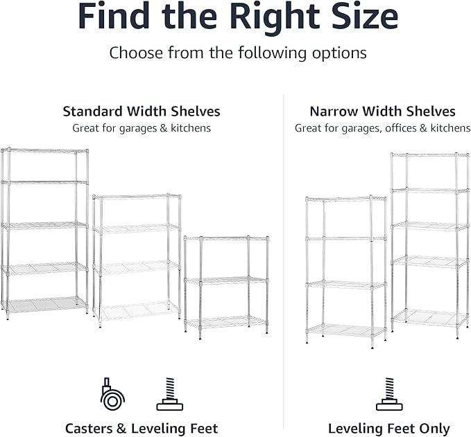 Amazon Basics 5-Shelf Adjustable Storage Shelving Unit - Image 6
