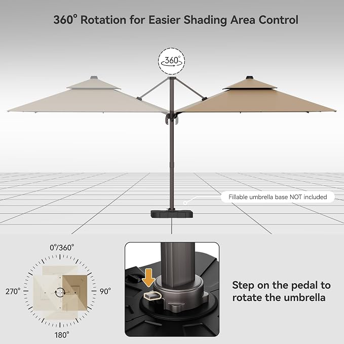 9x12FT Cantilever Patio Umbrella - Image 4