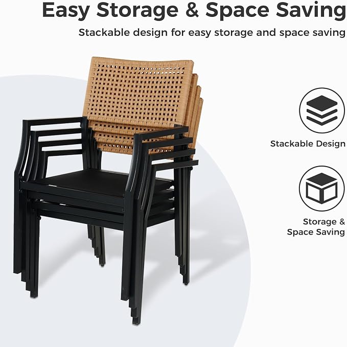 Grand patio Outdoor Dining Chair Set of 4, 4 Pieces Patio Dining Chairs - Image 2