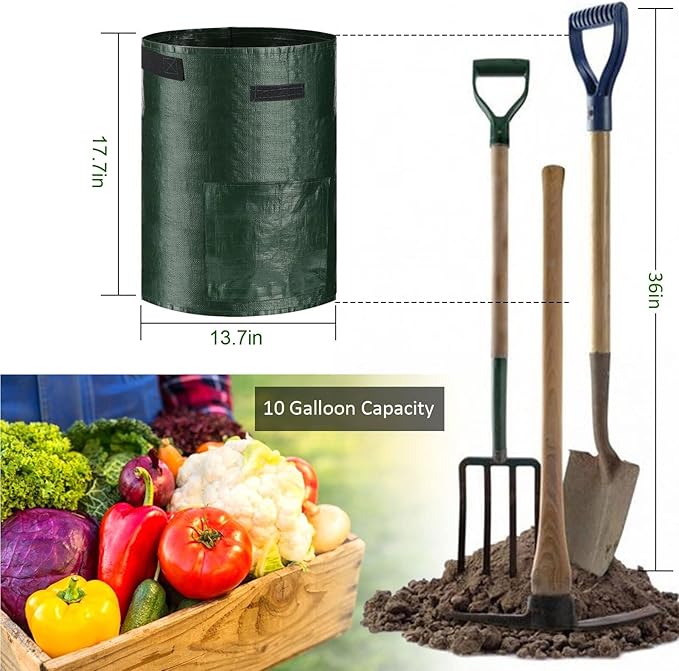 JJGoo Potato Grow Bags, 4 Pack 10 Gallon - Image 2