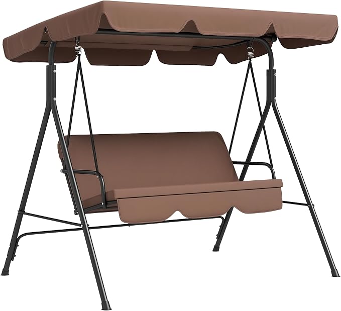Outsunny 3-Seat Outdoor Patio Swing Chair by Outsunny