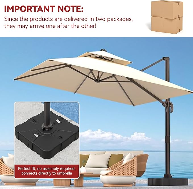 9' X 12' Cantilever Outdoor Patio Umbrellas - Image 2