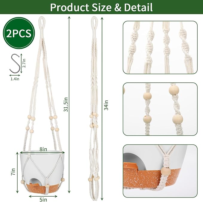 GARDIFE 8 Inch Hanging Planters - Image 2