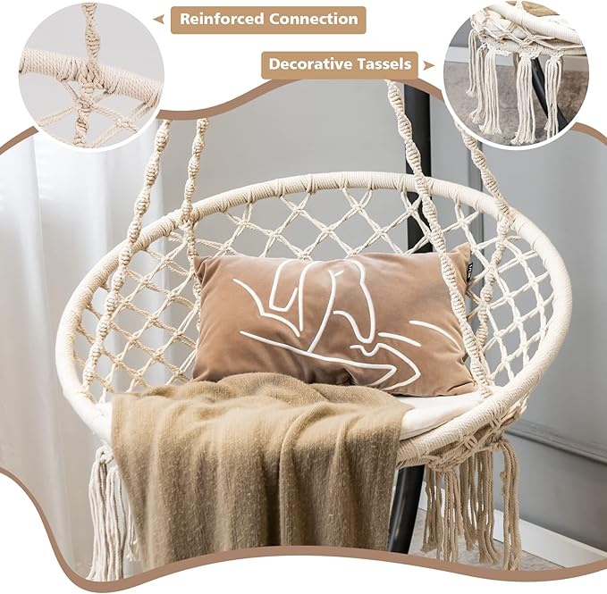 Giantex Hammock Chair Macrame Swing - Image 6