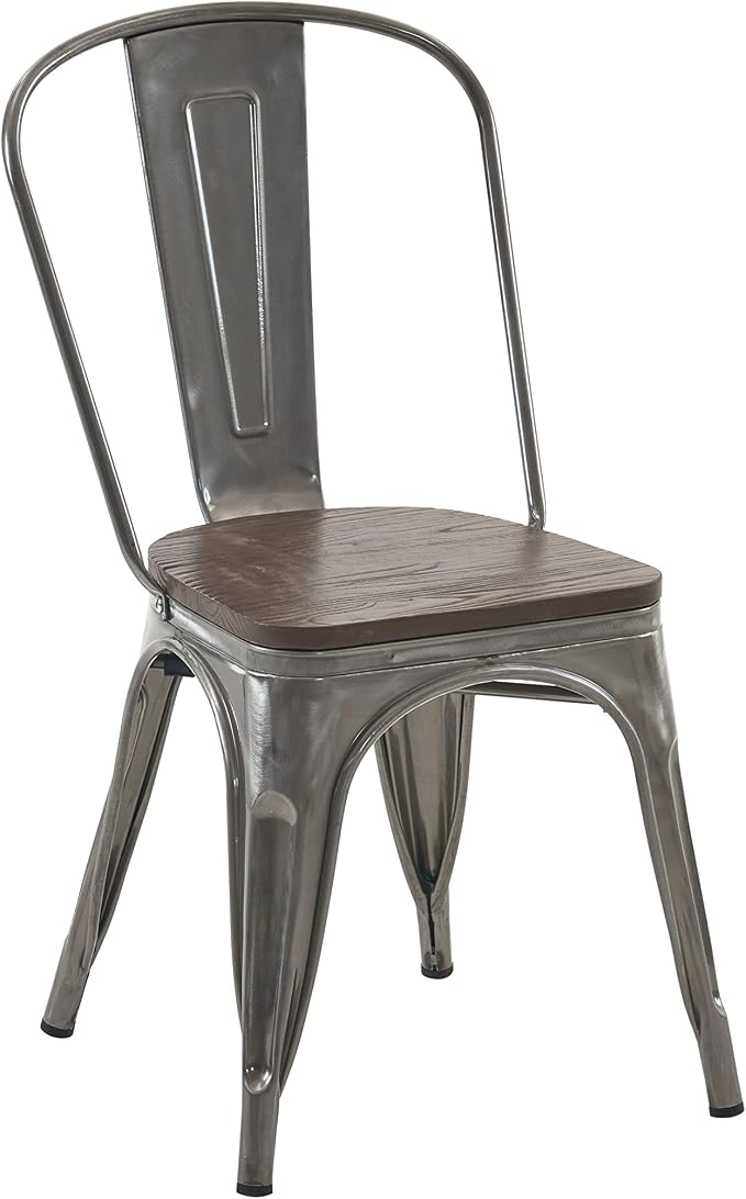 Nazhura Metal Dining Chair Farmhouse Tolix Style - Image 4