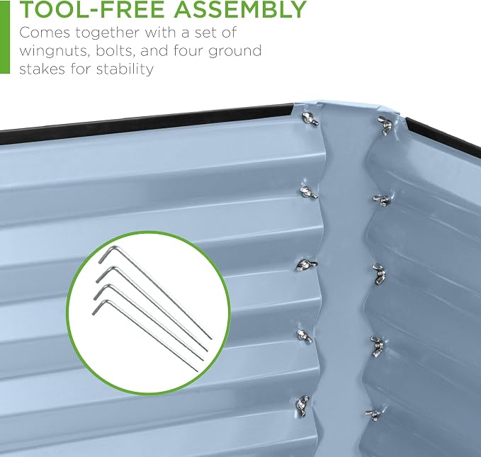 Best Choice Products 6x3x2ft Outdoor Metal Raised Garden Bed, Deep Root Box - Image 5