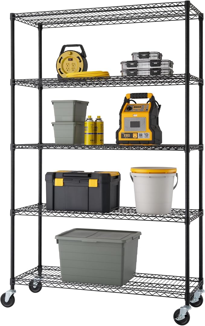 TRINITY 5-Tier Outdoor Wire Shelving Rack, 48in. x 18in. x 72in., Model# - Image 4