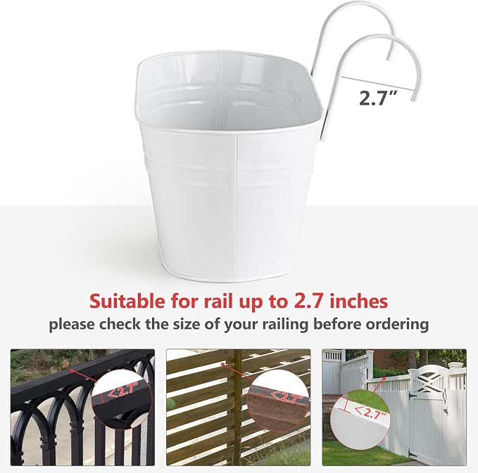 Dahey 4 Pcs Metal Iron Hanging Flower Pots - Image 6