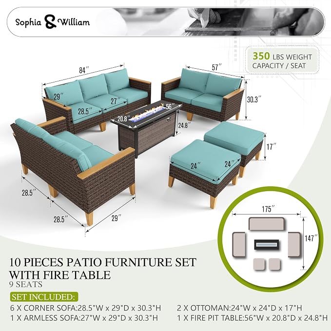 Sophia & William Patio Furniture Set - Image 7
