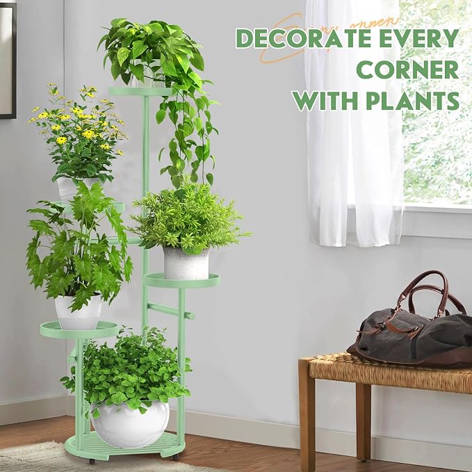 TOSKING 5 Tier Metal Plant Stand Indoor， Plant Shelf, Corner Shelf Flower Pot - Image 9