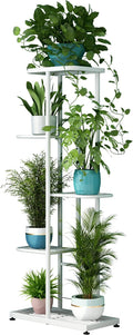 LINZINAR Plant Stand Metal 5 Tier 6 Potted Multiple Flower Pot Holder Shelf by LINZINAR