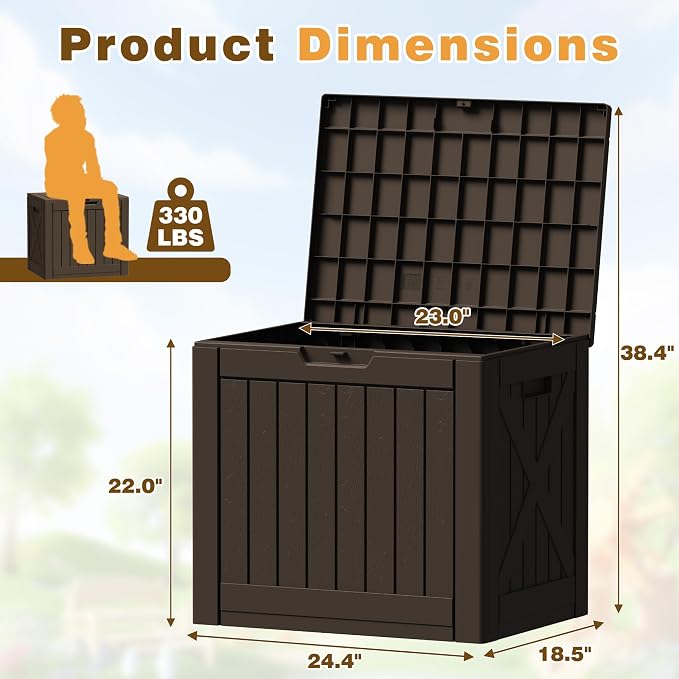 Flamaker Resin Deck Box 40 Gallon Waterproof Outdoor Indoor Storage Box - Image 7