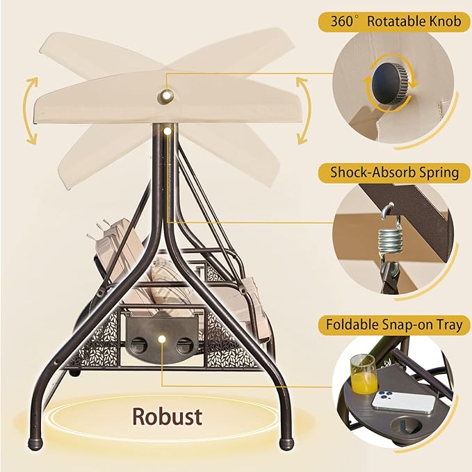 Upgrade 180° Convertible Outdoor Swing - Image 5